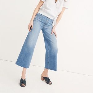 Madewell Wide-Leg Crop Jeans: Button-Front Edition, size 25